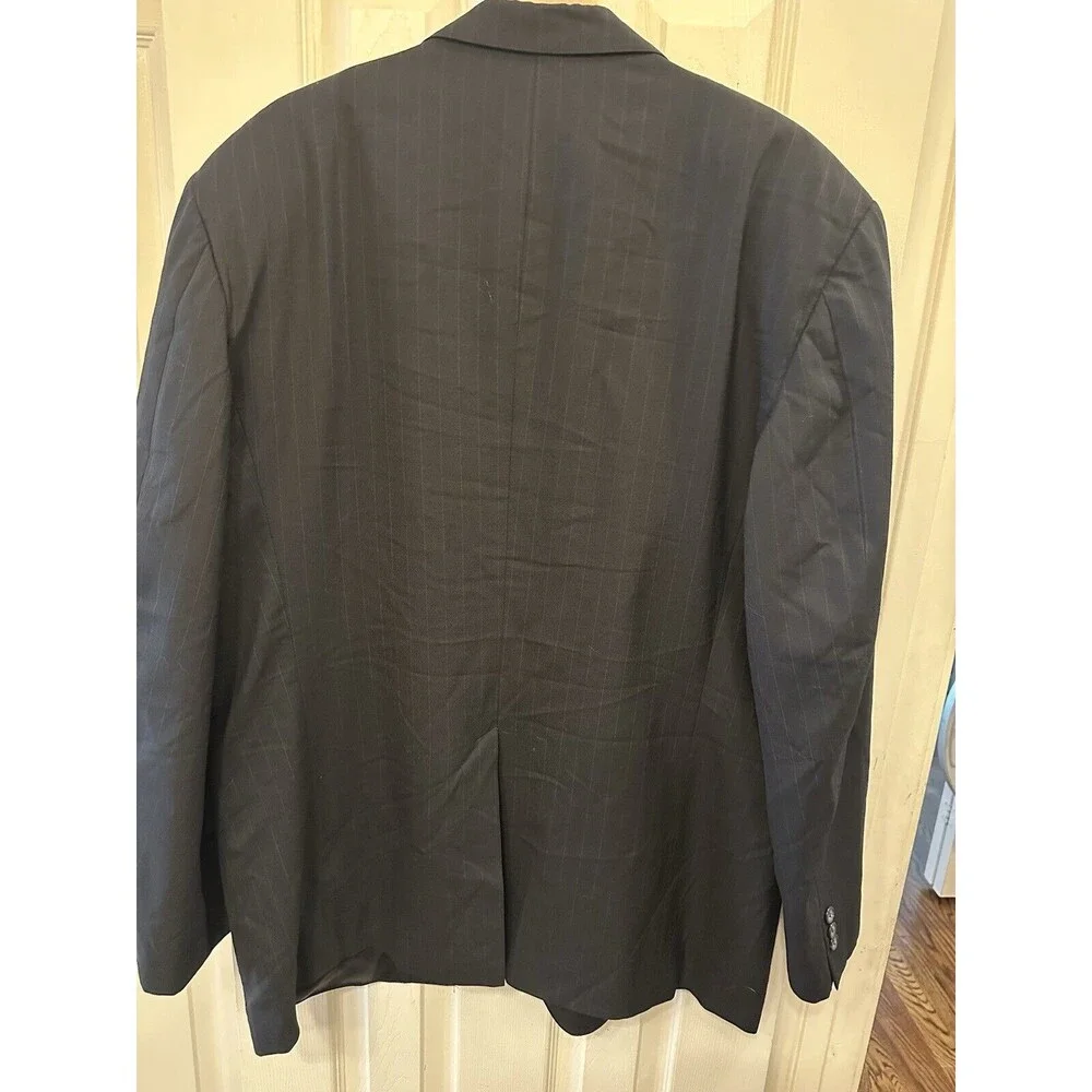 VTG Brooks Brothers Blazer 50L Black Wool Sport Coat Suit Jacket Brooksease flaw